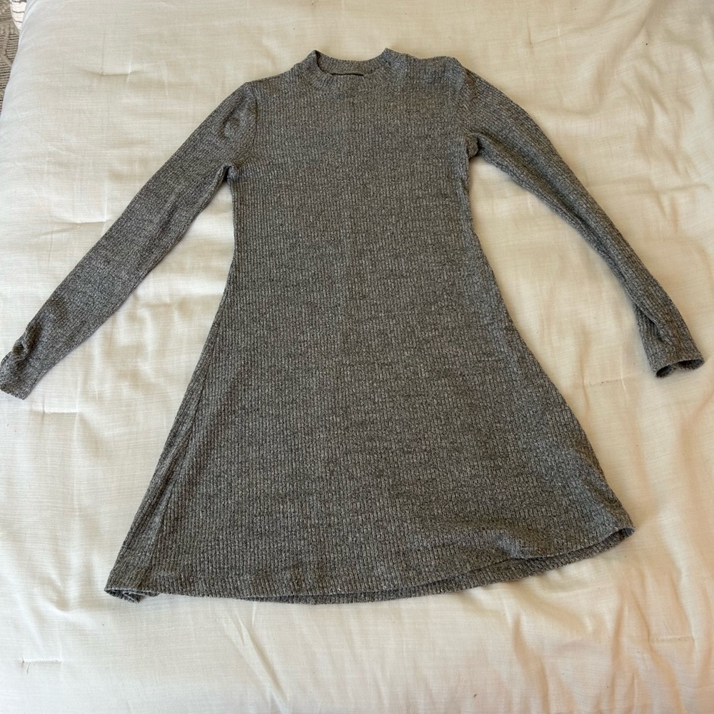 Hollister Knitted Grey Long Sleeve Sweater Dress | Size M